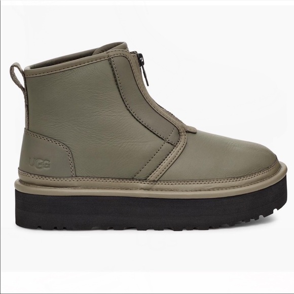 UGG | Neumel Platform Zip Chukka Boots In Ultra Matte Seaweed Size 11 NEW - Picture 1 of 9